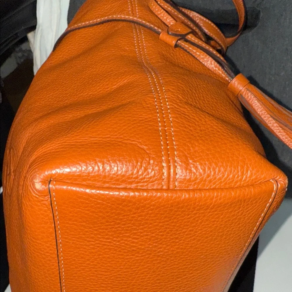 Coach ‘Andy’ Orange Pebbled Leather Tote Bag - Picture 5 of 12